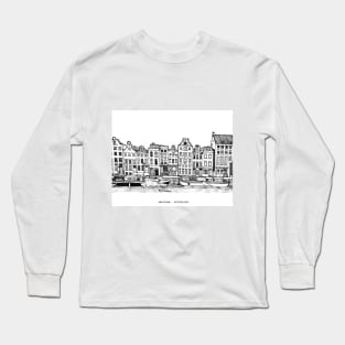 Amsterdam City Netherlands Travel Art Long Sleeve T-Shirt